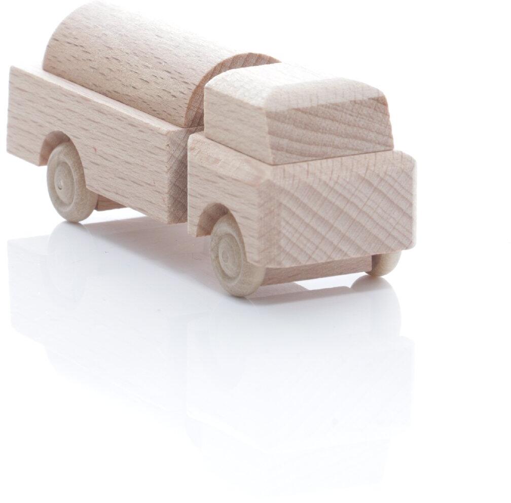 Rudolphs Schatzkiste Holzspielzeug - Miniaturfahrzeug Lastenauto Tankauto Natur - HxBxT 3,5x7,5x3cm