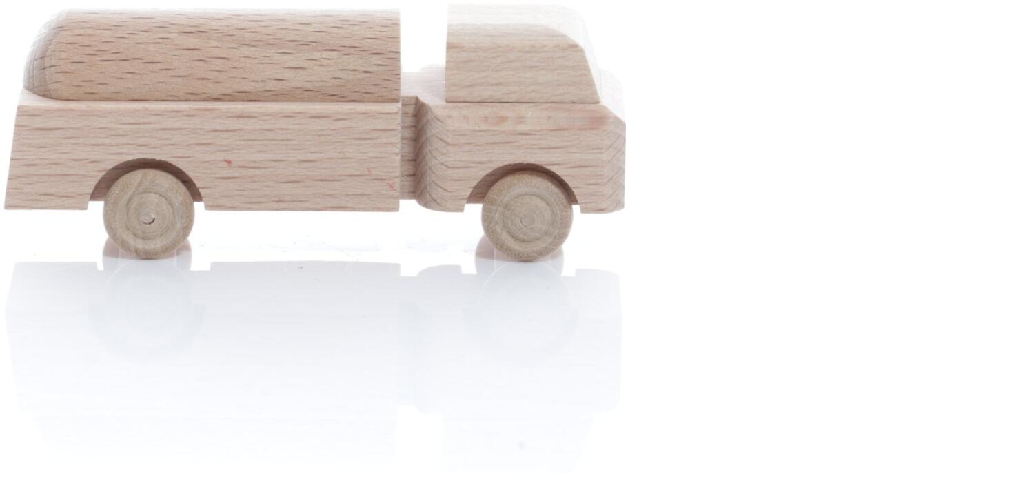 Rudolphs Schatzkiste Holzspielzeug - Miniaturfahrzeug Lastenauto Tankauto Natur - HxBxT 3,5x7,5x3cm Blitzverkäufe