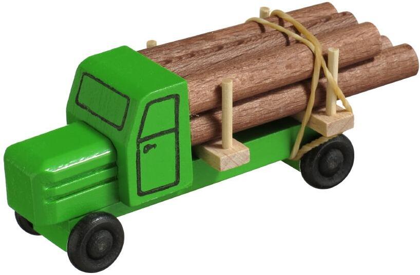 Rudolphs Schatzkiste Holzspielzeug Lastenauto Rundholz orange HxBxT 3,5x7,5x3cm