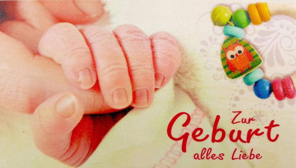 Rudolphs Schatzkiste Holzkarte Geburt Girl BxHxT 18x10x0,3cm