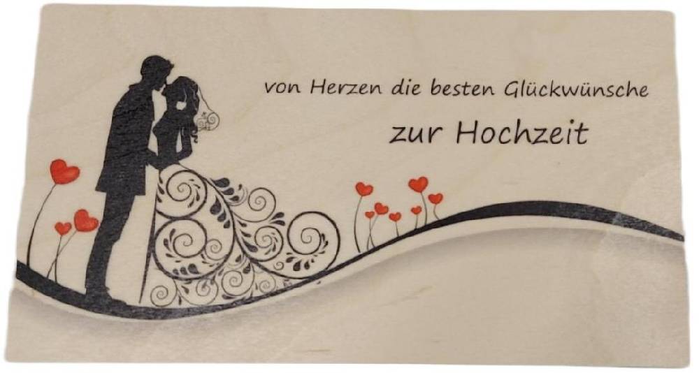 Rudolphs Schatzkiste Holzkarte Hochzeit BxHxT 18x10x0,3cm