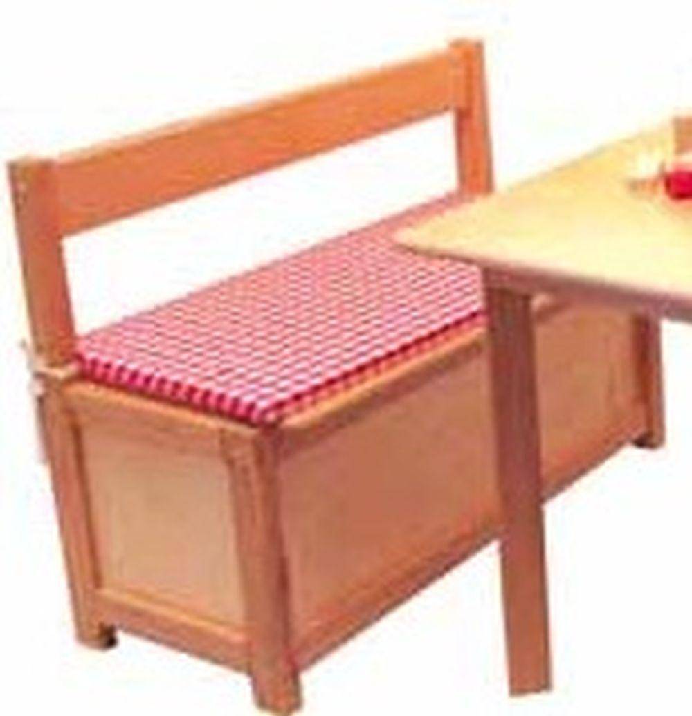 Rudolphs Schatzkiste Holzmöbel Bank mit Kissen T/B/H 33,5cm/70cm/60cm
