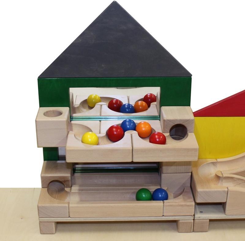 Rudolphs Schatzkiste Kugelanlage Kugelbahnpanorama Spiegelhaus L 60 cm x B 26 cm x H 85 cm