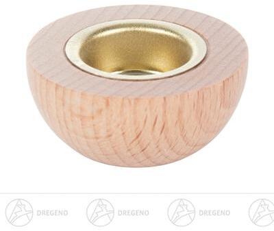 Rudolphs Schatzkiste Ersatzteile & Bastelbedarf Holztülle mit Messingeinsatz für Kerzen d=17mm Breite x Höhe x Tiefe 3,5 cmx1,6 cmx3,5 cm