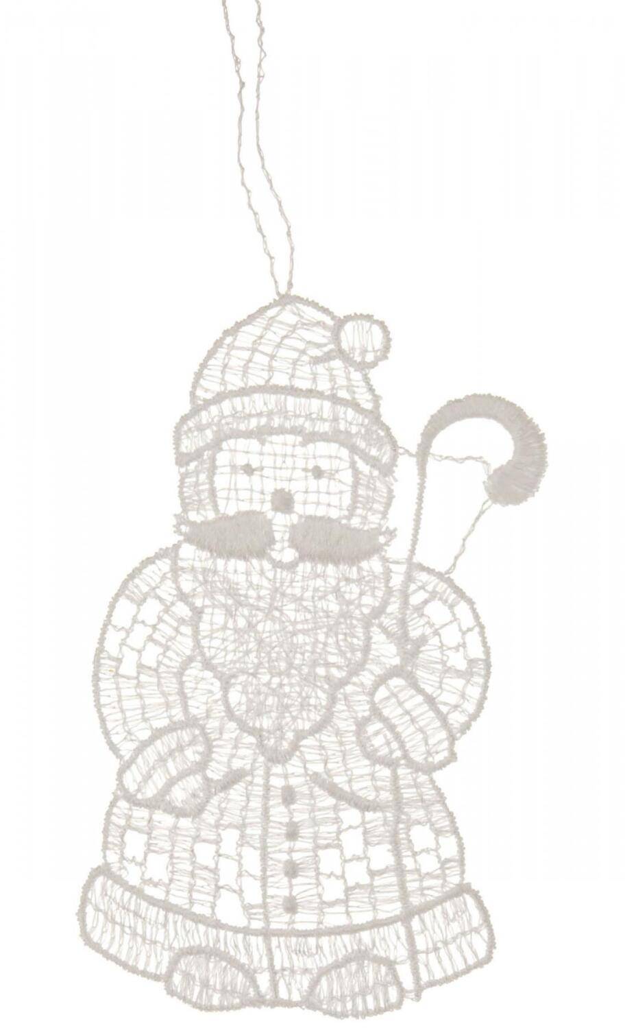 Rudolphs Schatzkiste Baumbehang Weihnachtsmann Plauener Spitze BxHxT 9x9x0,1cm