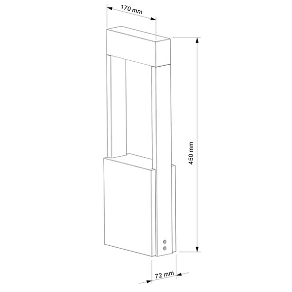 S.Luce Moderne LED Pollerleuchte Bridge 45cm 480lm Dunkelgrau Sonderangebote