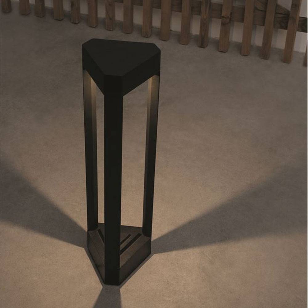 S.Luce Nova Luce Pax Pollerleuchte Dreieck LED Schwarz VIP-Rabatte