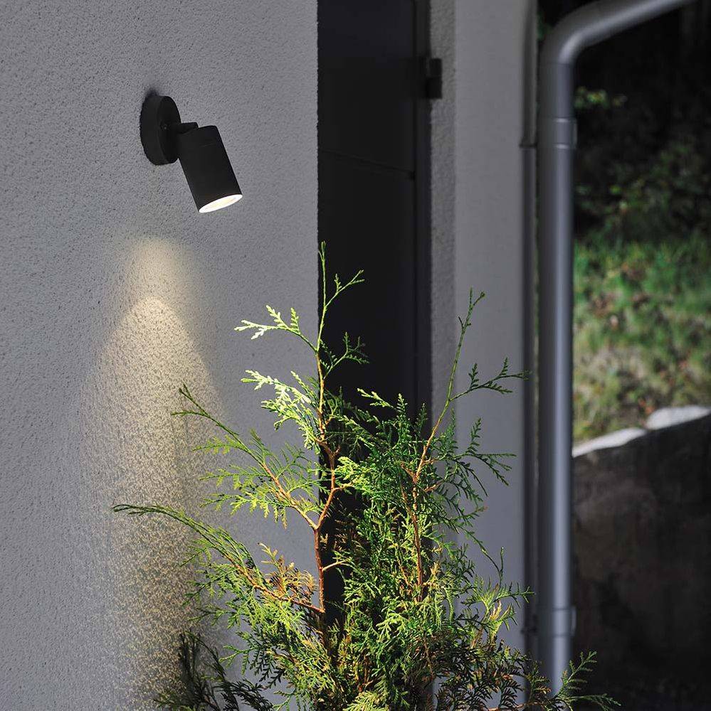 S.Luce Modena Energiespar Wandspot schwenkbar Schwarz, klares Glas Top Angebot