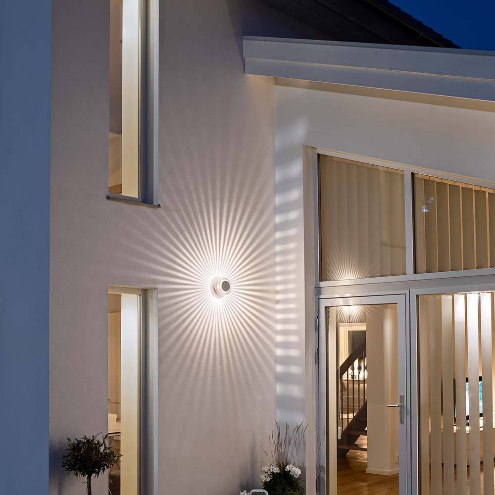 S.Luce Monza LED Effekt Außen-Wandleuchte massives Aluminium Online Outlet