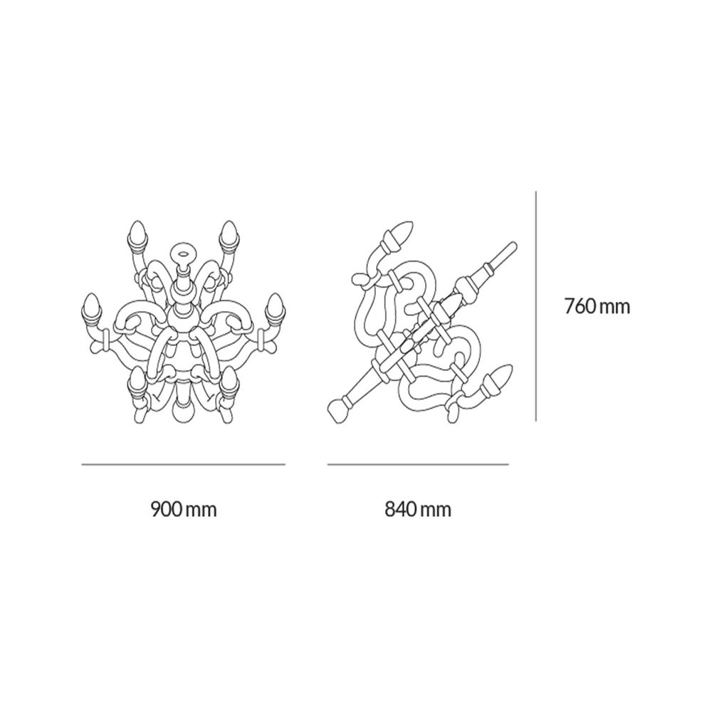 S.Luce Qeeboo Fallen Chandelier M Akku Bodenleuchte 2025