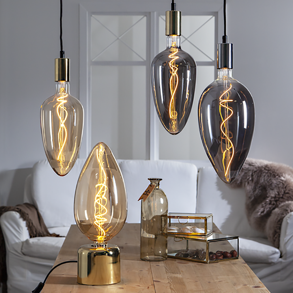 S.Luce E27 LED Vintage XXL Extra Warmweiß Rauchglas 30cm Online Outlet