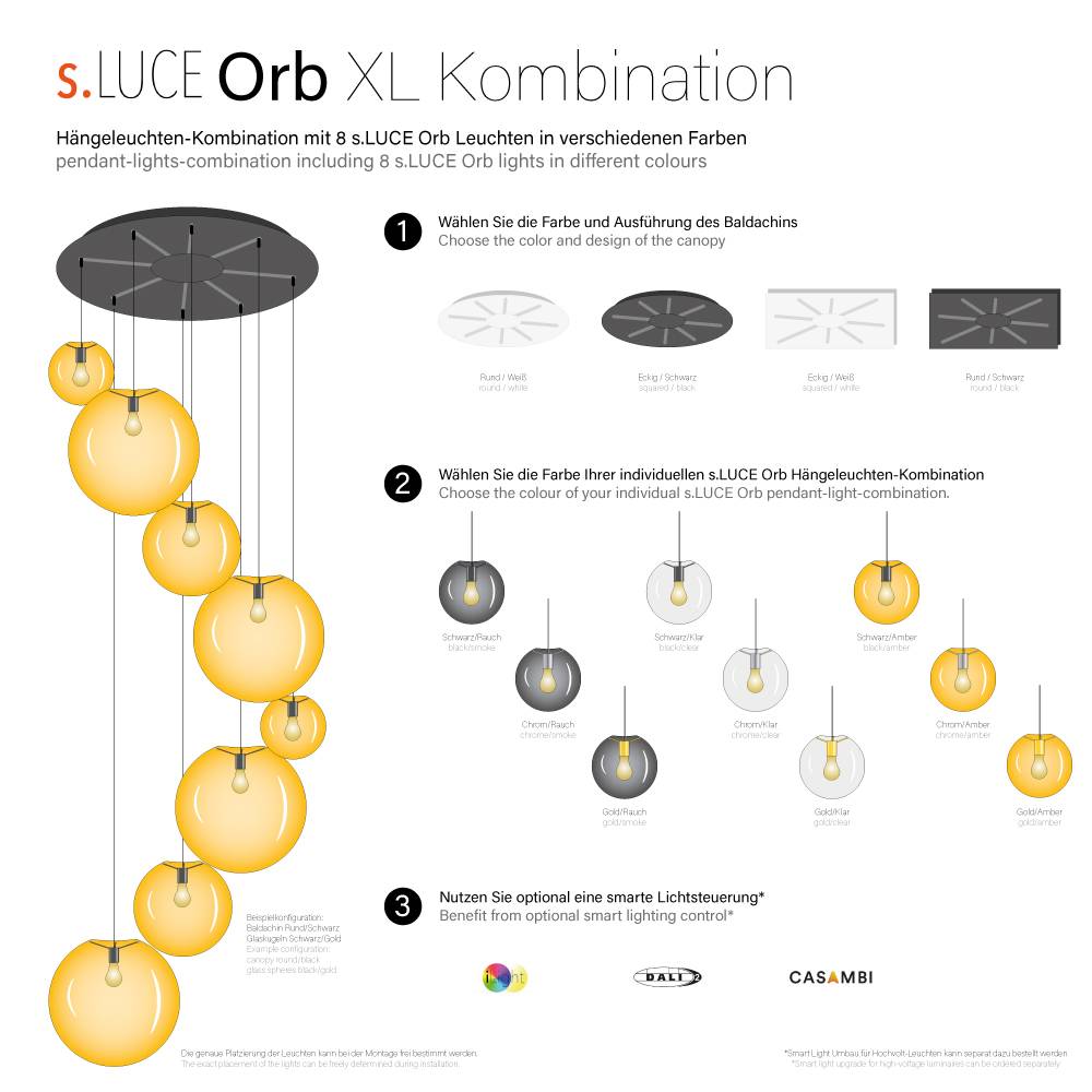 S.Luce s.luce Orb Galerielampe 8-flammig Modular Versandkostenfrei