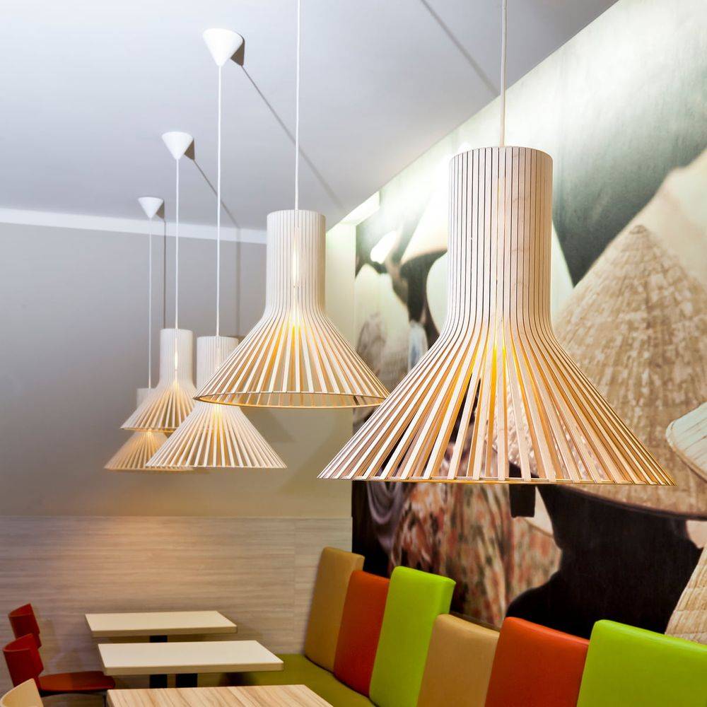 S.Luce Pendelleuchte Puncto 4203 aus Holz Ø 45cm Top Angebot