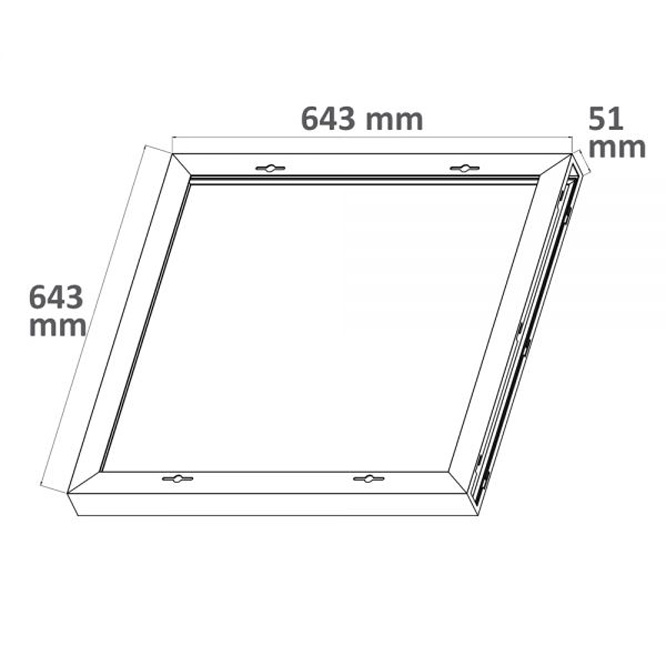 S.Luce Aufbaurahmen Weiß für LED Panel 625 Fabrikladen