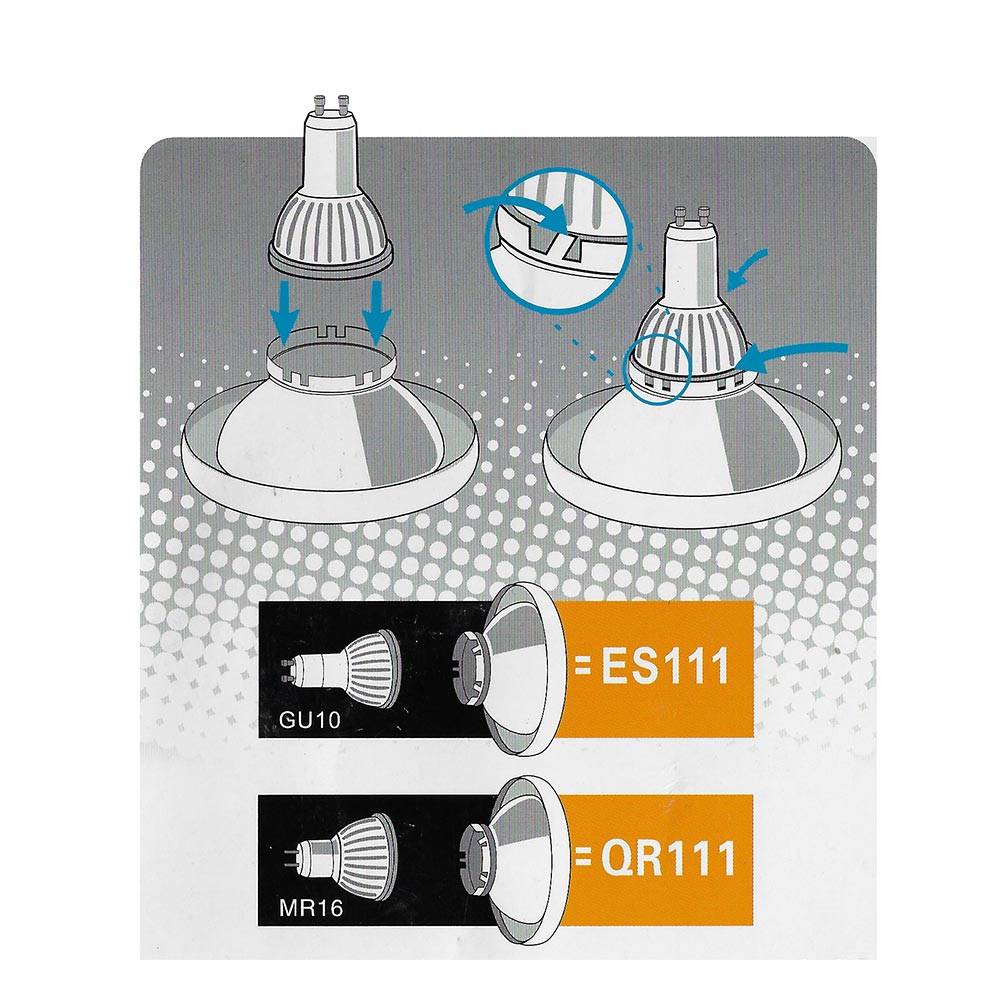 S.Luce ES111 Reflektor / Adapter für LED GU10 Fassung Sonderangebot