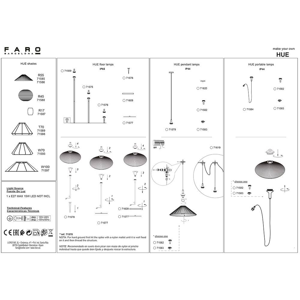 S.Luce Outdoor Lampenschirm R55 für Hue Structure Stehlampe Letzte 3 Tage