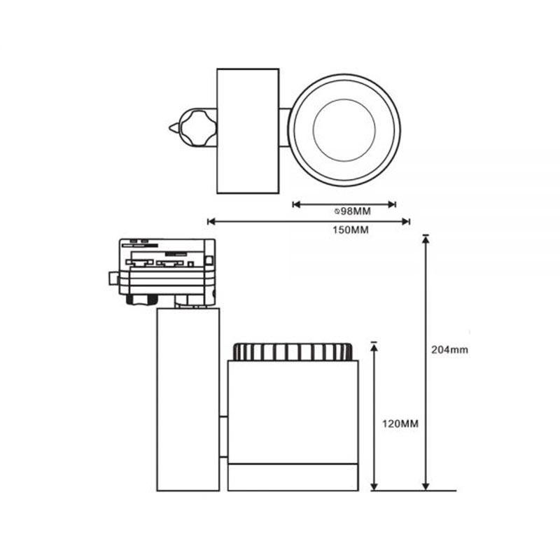 S.Luce 3-Phasen Power-LED Strahler 3000lm 4000K fokussierbar Schwarz Dimmbar Günstiger Verkauf