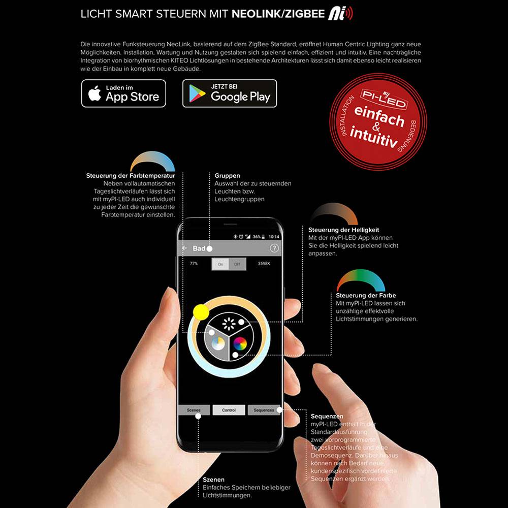 S.Luce Kiteo K-Forum LED Schienenstrahler RGBW CCT HCL DALI NeoLink Online Shopping