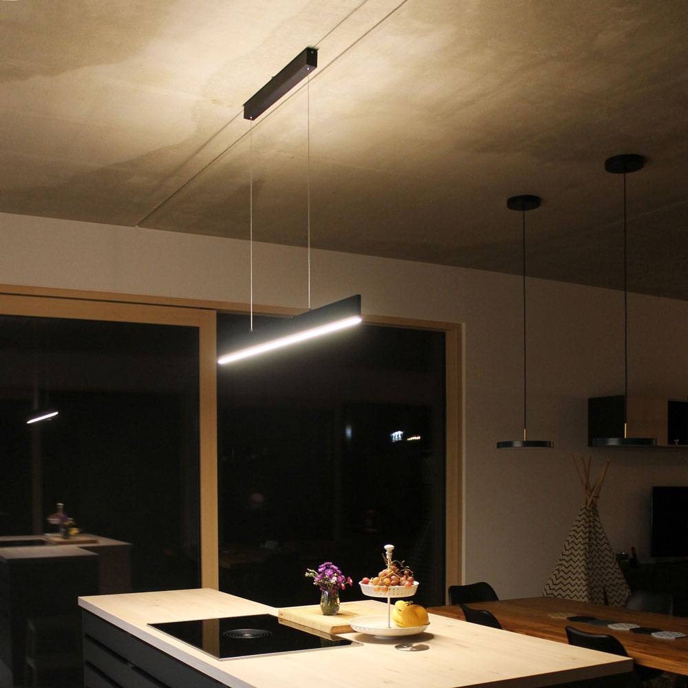 S.Luce Slim LED-Hängeleuchte Dimmbar 3040lm Up&Down Schwarz Vatertagsangebot