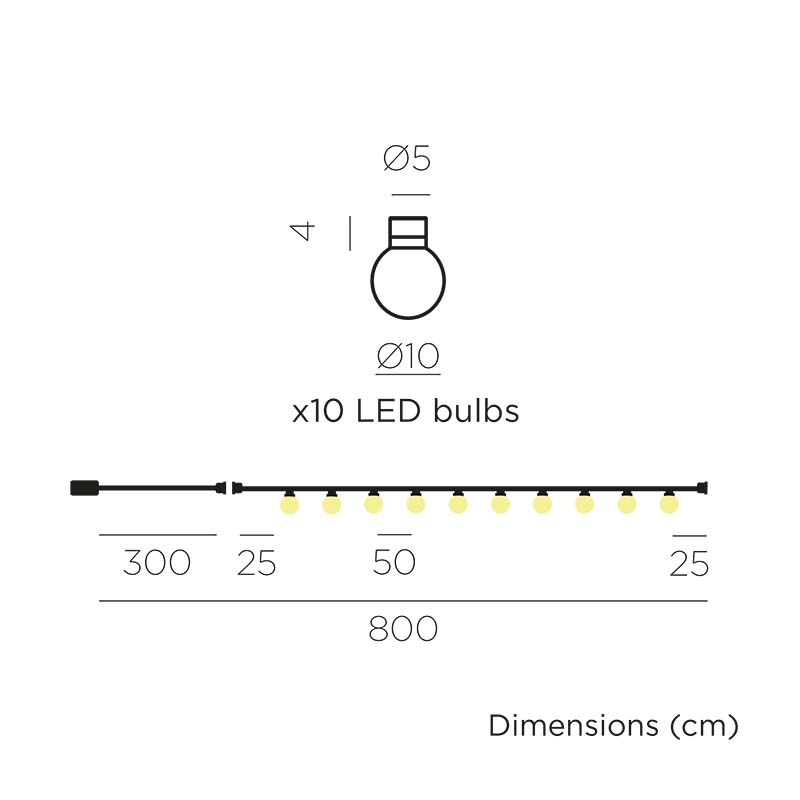 S.Luce Bruna Solar LED Girlande 8m IP44 zollfrei