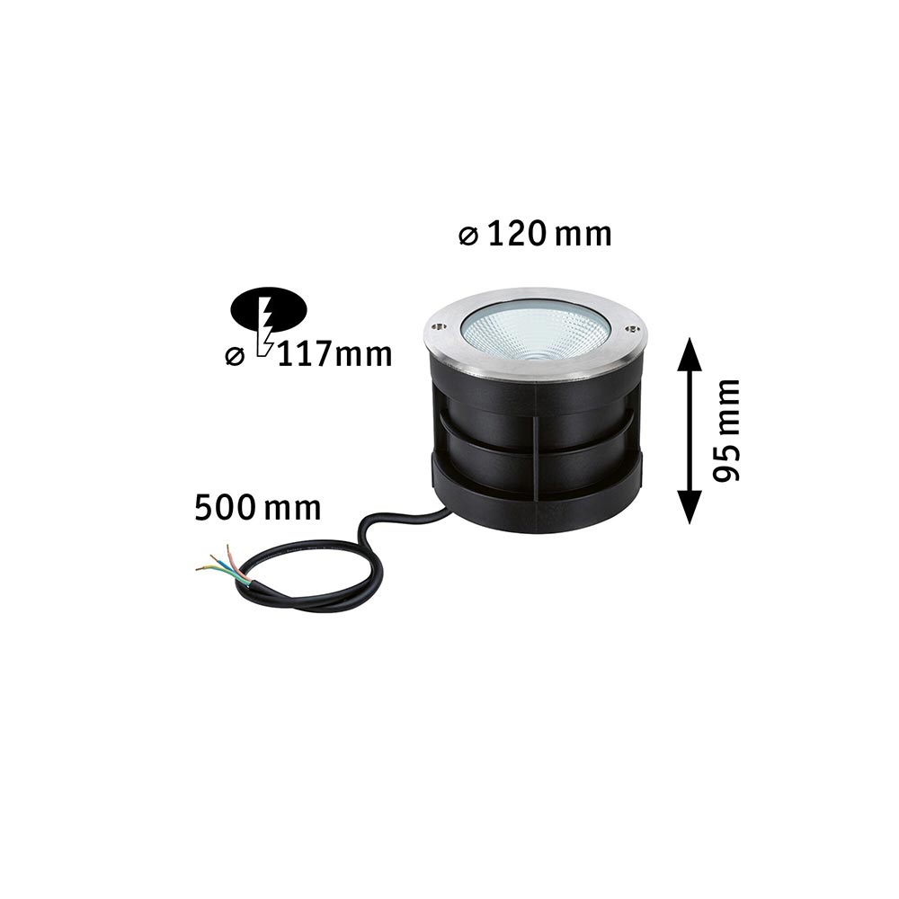 S.Luce LED Bodeneinbauleuchte Floor Ø12cm Edelstahl IP67 Auslauf