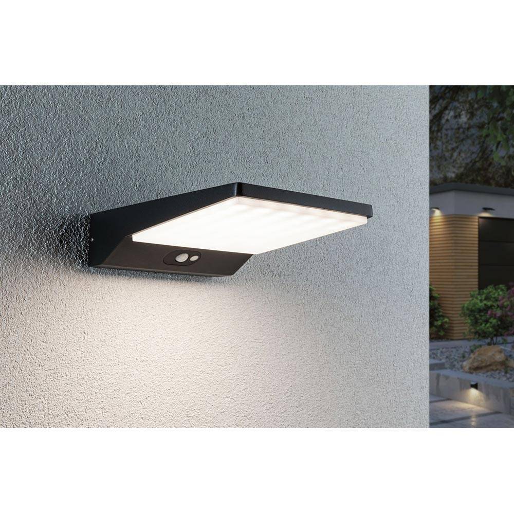 S.Luce Solar LED Außenwandlampe Ronas Bewegungsmelder Grau Limitierter Zeitrabatt