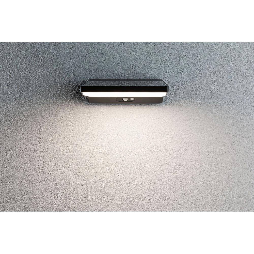 S.Luce Solar LED Außenwandlampe Ronas Bewegungsmelder Grau Limitierter Zeitrabatt