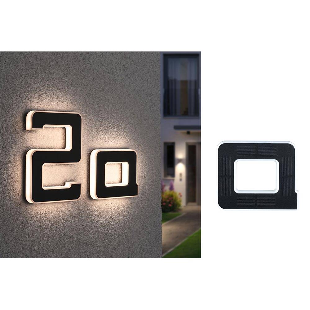 S.Luce LED Solar Hausnummernleuchte Buchstabe A Schwarz