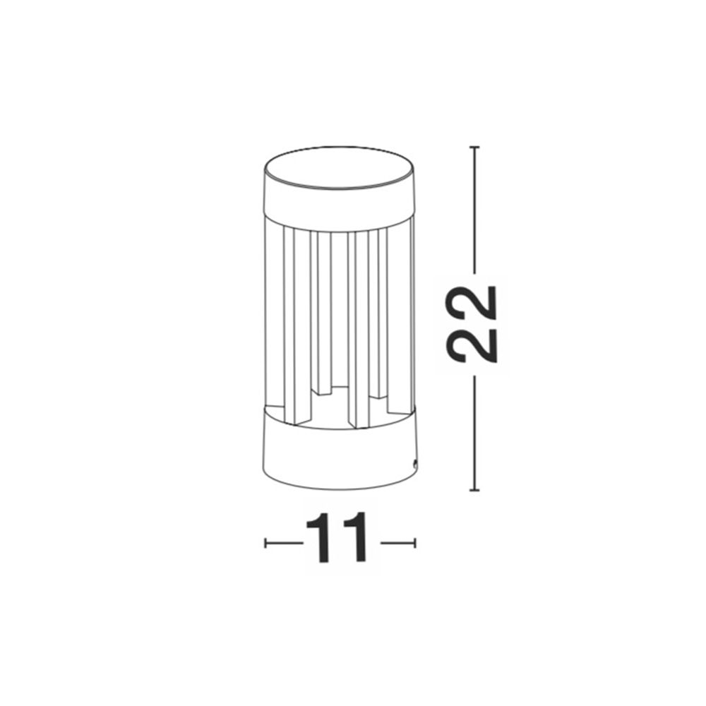 S.Luce LED Pollerleuchte Devora 22cm Dunkelgrau Fabrikpreis