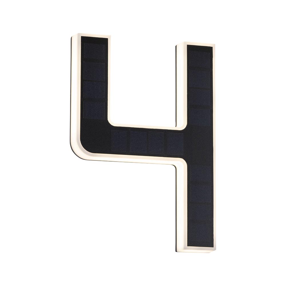 S.Luce Solar LED Hausnummernleuchte Nummer 4 Preisnachlass