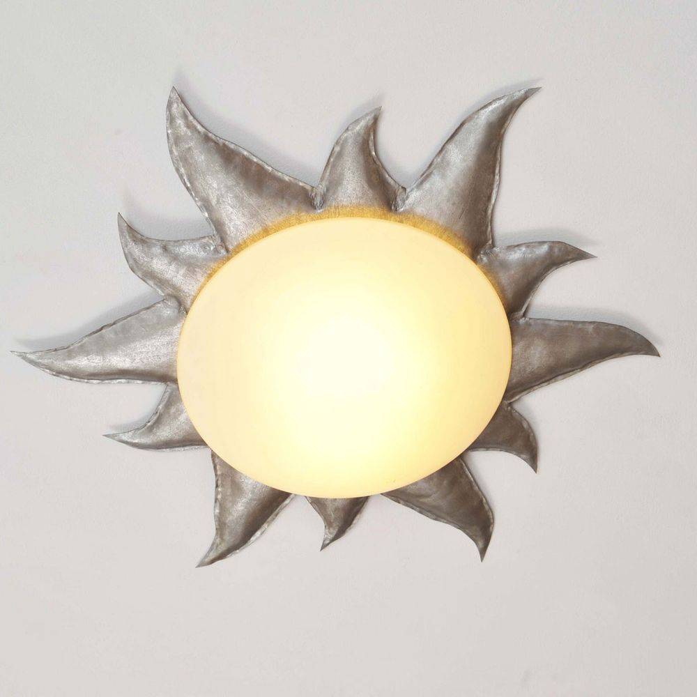 S.Luce Deckenleuchte 2-flammig Sole Argento Eisen Silber Zeitlich begrenztes Angebot