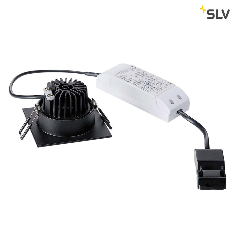S.Luce SLV Patta-F Deckeneinbauleuchte Eckig Schwarz 9W 38° 3000K Begrenzte Freigabe