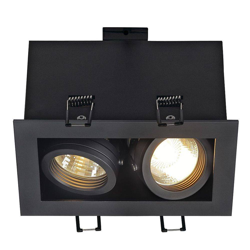 S.Luce SLV Kadux 2 GU10 Downlight eckig Schwarz max. 2x50W Letzte 3 Tage